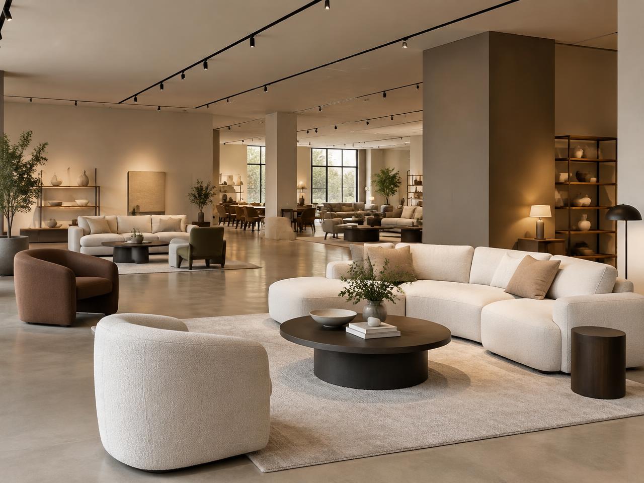 Showroom Turazza com sofás e poltronas